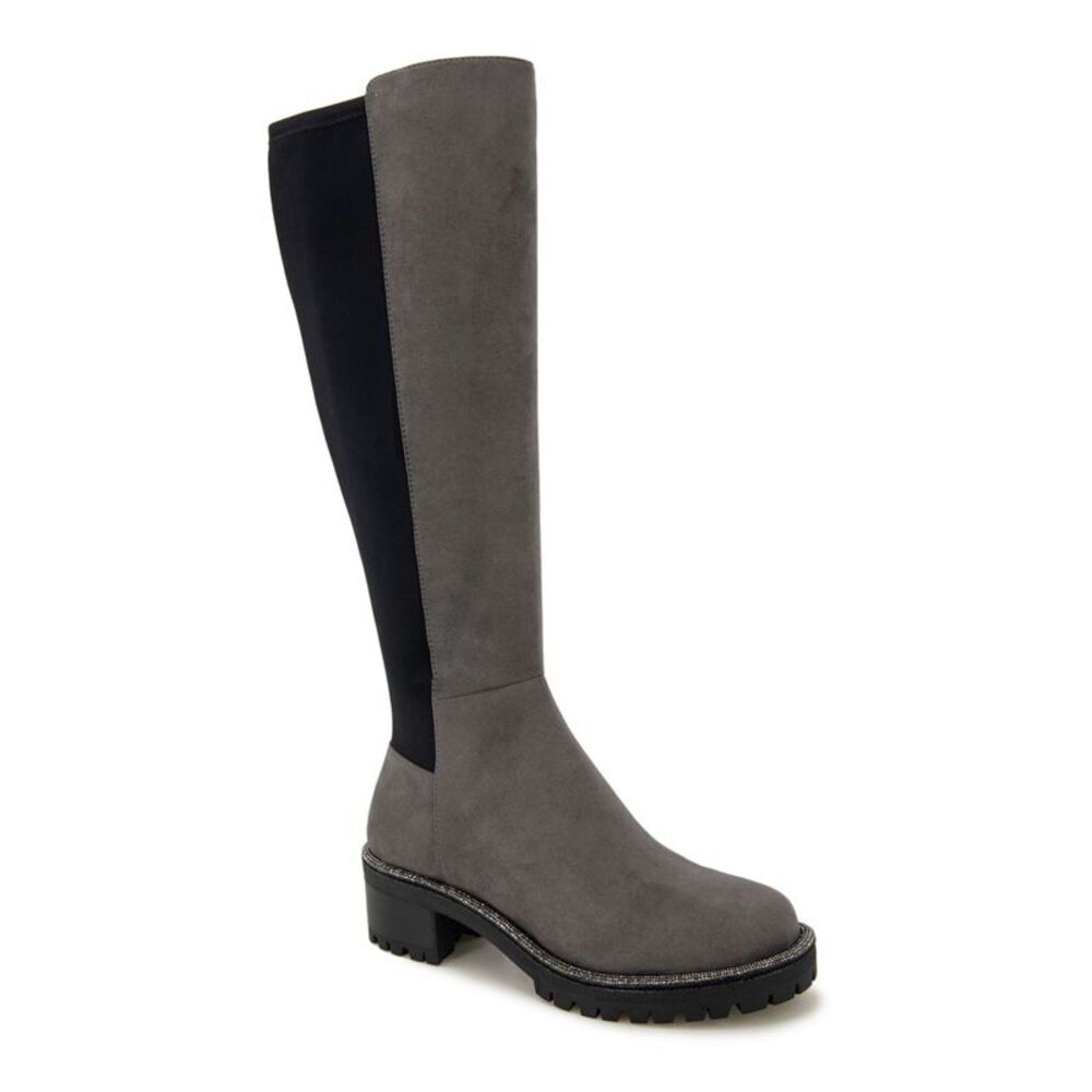 REACTION KENNETH COLE Womens Gray Tate Round Toe Block Heel Riding Boot 7 M